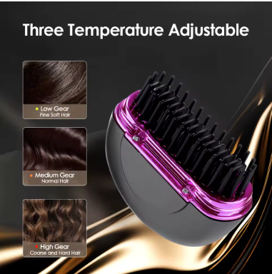 Mini Cordless Hair Styler Travel-Ready Comb